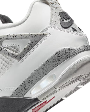 Air Jordan 4 Retro White Cement with cement speckle midsole